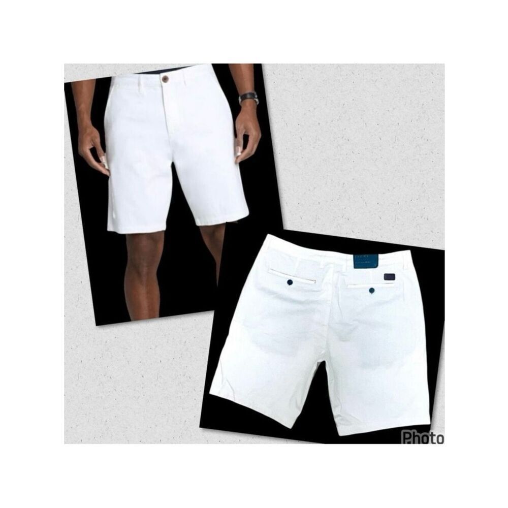 NWT JACHS New York Sz 32 Gorgeous White Men's Stretch Chino The Bleecker Shorts